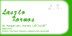 laszlo kormos business card
